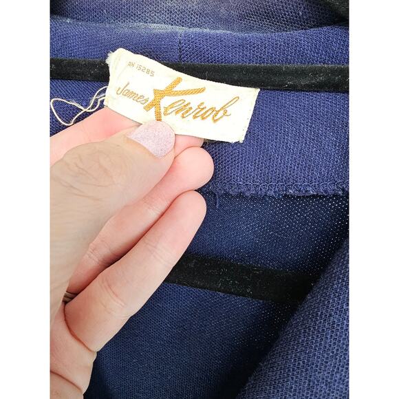 Vintage James Kenrob Womens Sz M Blazer Jacket Dark Blue - Picture 2 of 3